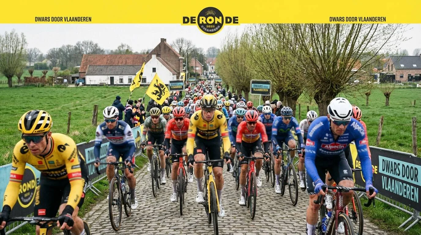 Dwars door Vlaanderen peloton op Vlaamse helling