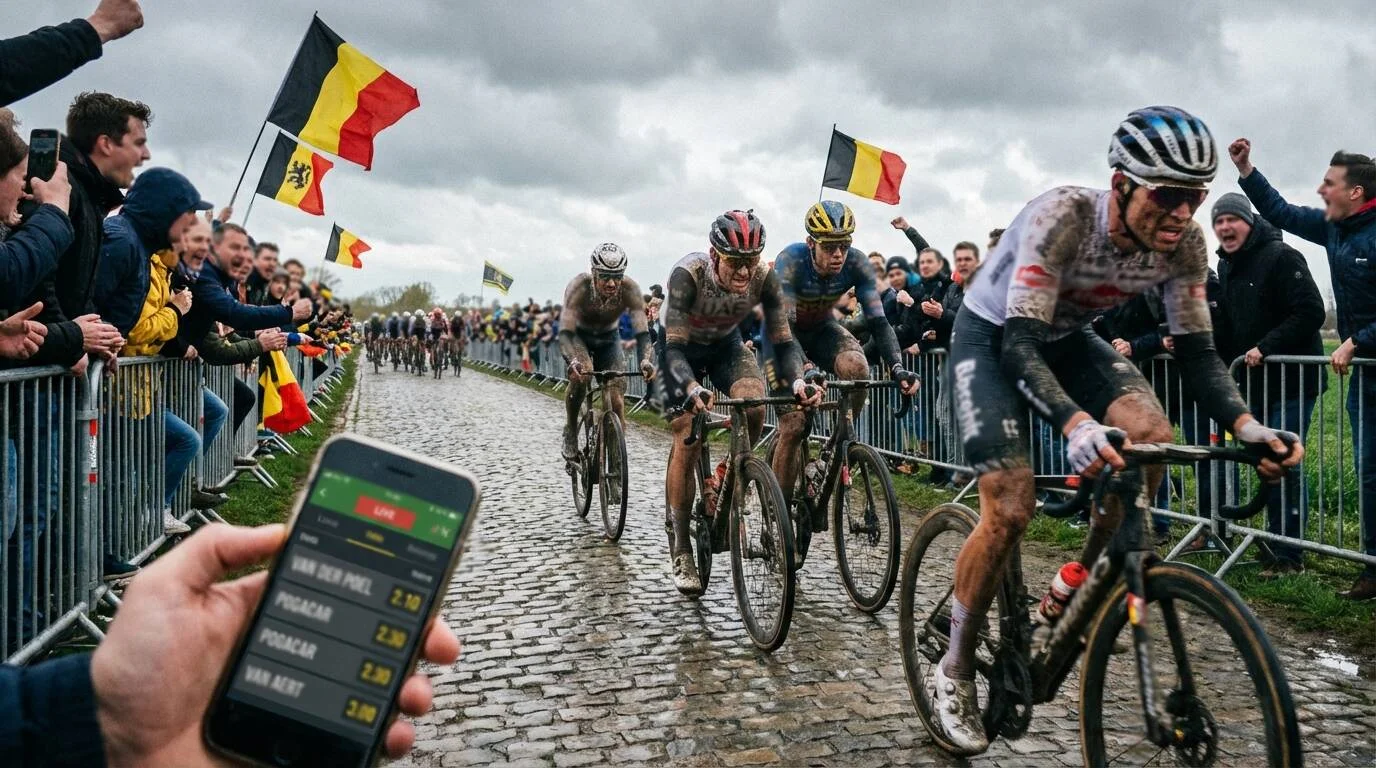 Peloton wielrenners in actie tijdens live koers