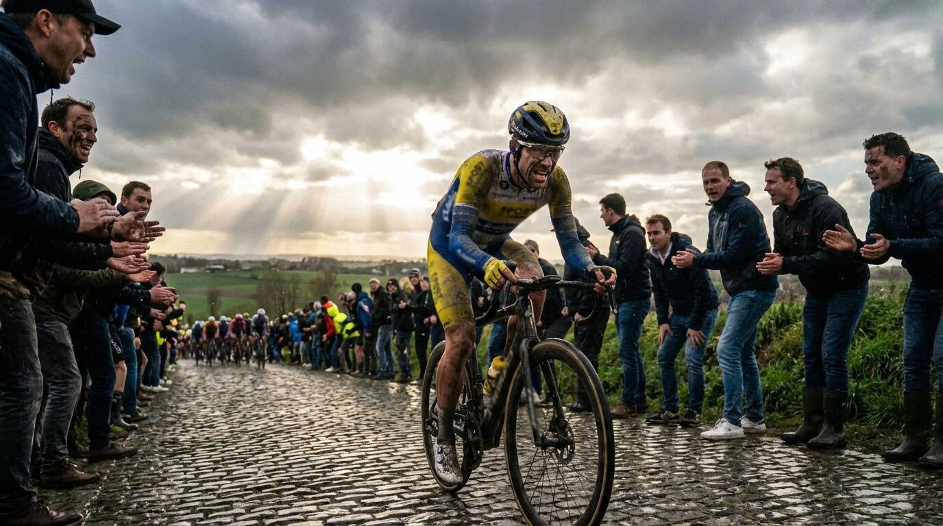 Dark horse wielrenner ontsnapping in klassieker