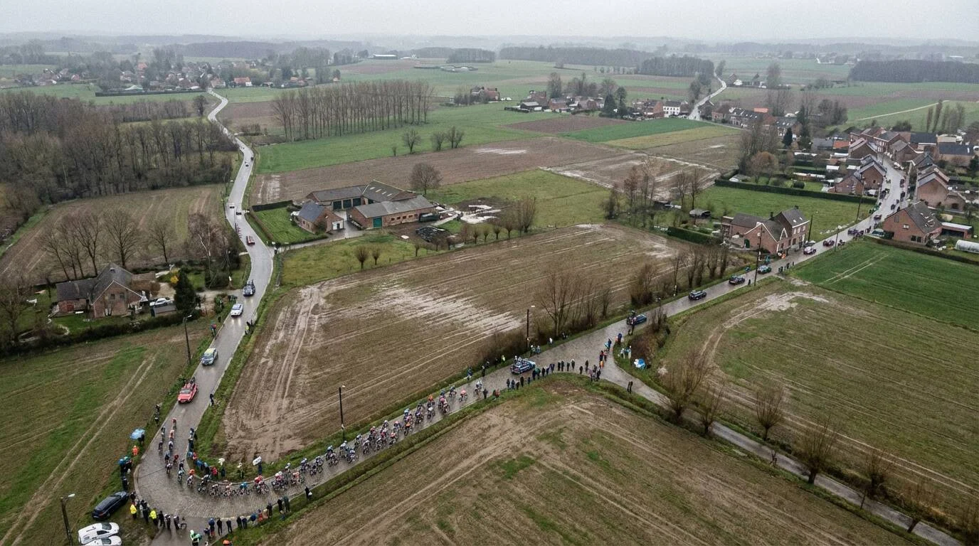 Parcours profiel wielerklassieker met hellingen en kasseien