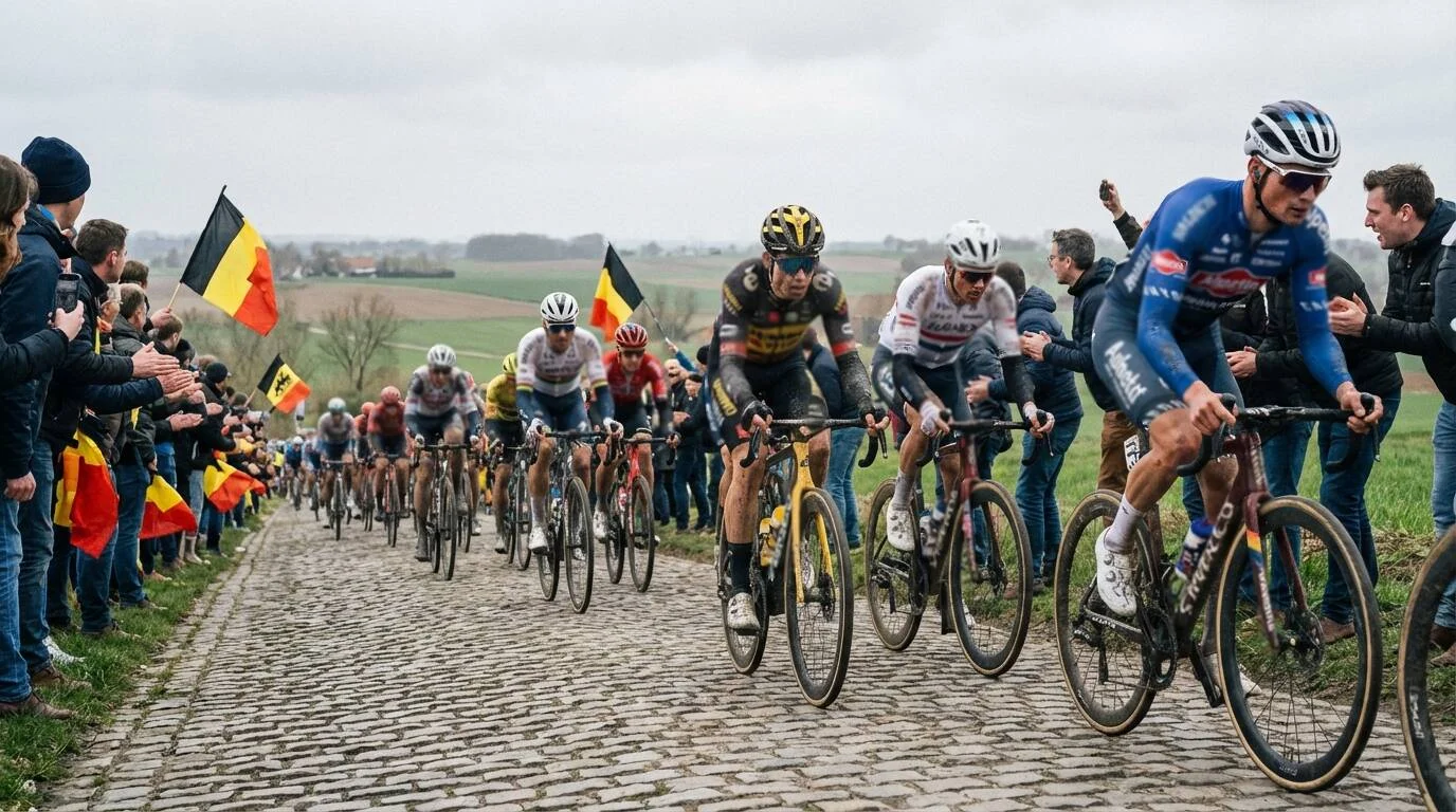 Ronde van Vlaanderen peloton op de Oude Kwaremont