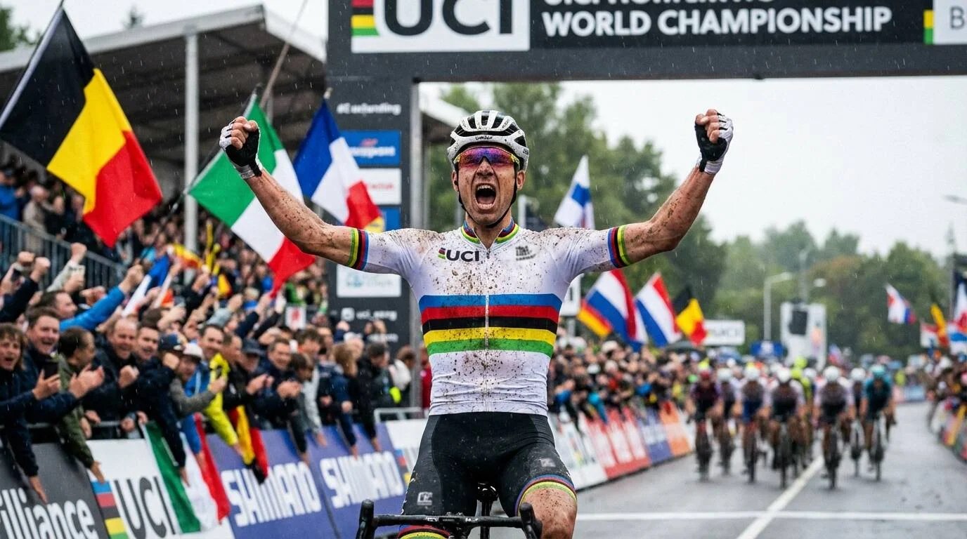 WK wielrennen wegwedstrijd peloton regenboogtrui